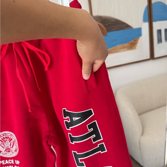 Fashion Nova Red Atlanta Graphic Sweatpants Joggers - Picture 3 of 6